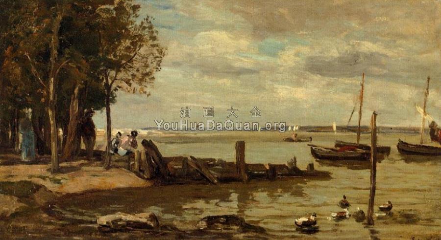 Honfleur, the Shore - 尤金·布丹